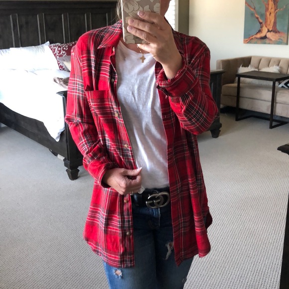 Treasure and bond plaid boyfriend shirt Clearance